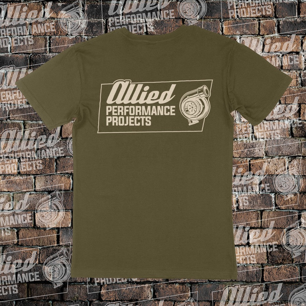 Allied Performance Projects - V2 Logo - Charcoal or Army Green T-shirt