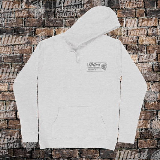 Allied Performance Projects - V2 Logo Hoodie in White Marle or Asphalt Marle